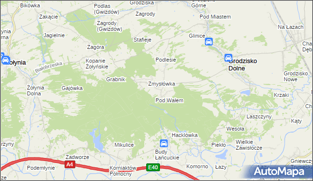 mapa Opaleniska, Opaleniska na mapie Targeo