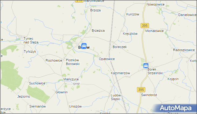 mapa Opatowice gmina Borów, Opatowice gmina Borów na mapie Targeo