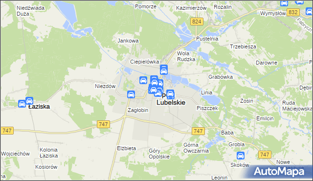 mapa Opole Lubelskie, Opole Lubelskie na mapie Targeo