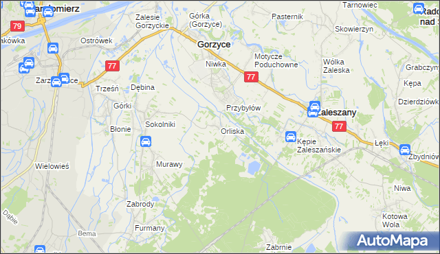 mapa Orliska, Orliska na mapie Targeo