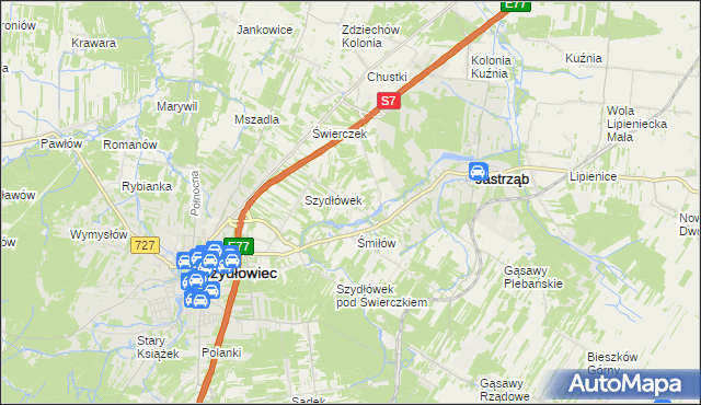 mapa Orłów gmina Jastrząb, Orłów gmina Jastrząb na mapie Targeo