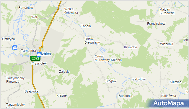 mapa Orłów Murowany-Kolonia, Orłów Murowany-Kolonia na mapie Targeo