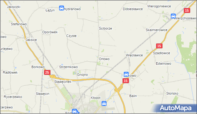 mapa Orłowo gmina Inowrocław, Orłowo gmina Inowrocław na mapie Targeo