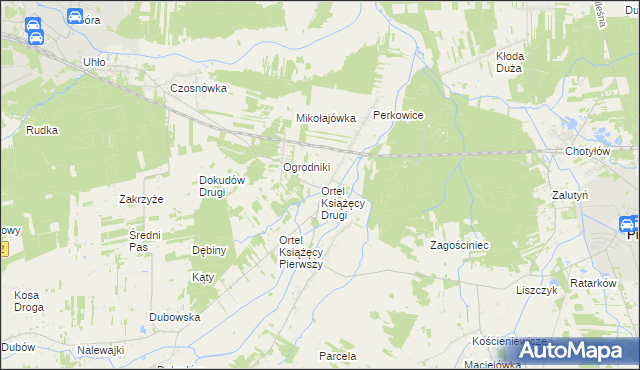 mapa Ortel Książęcy Drugi, Ortel Książęcy Drugi na mapie Targeo