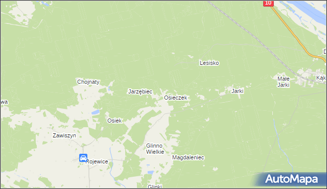 mapa Osieczek gmina Rojewo, Osieczek gmina Rojewo na mapie Targeo