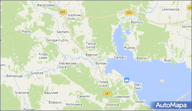 mapa Osiedle Bondary, Osiedle Bondary na mapie Targeo