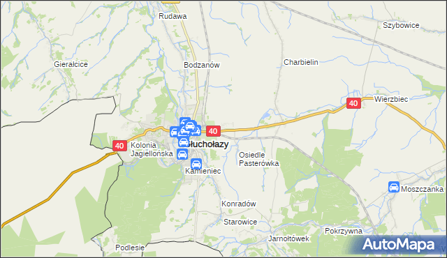 mapa Osiedle Pionierów, Osiedle Pionierów na mapie Targeo