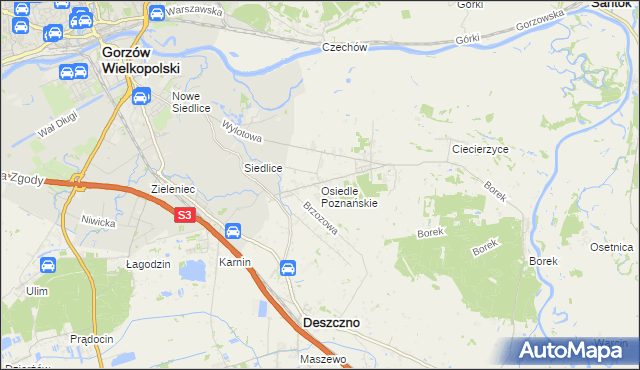 mapa Osiedle Poznańskie, Osiedle Poznańskie na mapie Targeo