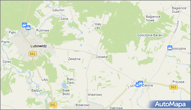 mapa Osówka gmina Lubowidz, Osówka gmina Lubowidz na mapie Targeo