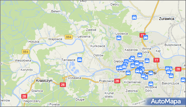 mapa Ostrów gmina Przemyśl, Ostrów gmina Przemyśl na mapie Targeo