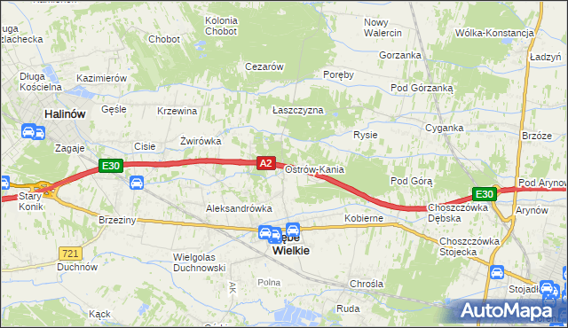 mapa Ostrów-Kania, Ostrów-Kania na mapie Targeo