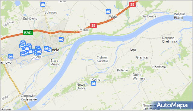 mapa Ostrów Świecki, Ostrów Świecki na mapie Targeo