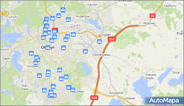 mapa Ostrzeszewo, Ostrzeszewo na mapie Targeo