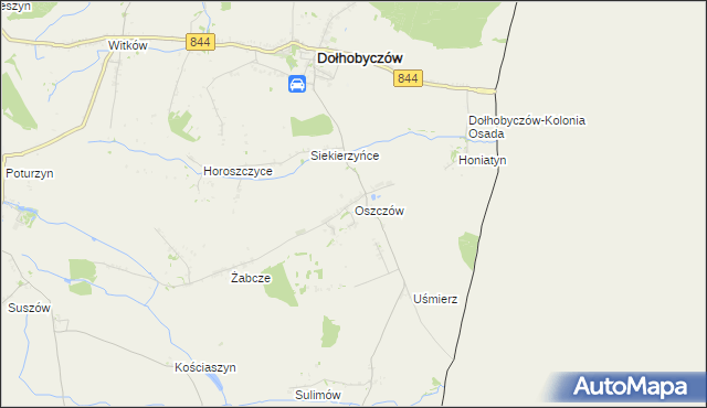 mapa Oszczów, Oszczów na mapie Targeo