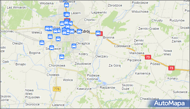 mapa Owczary gmina Busko-Zdrój, Owczary gmina Busko-Zdrój na mapie Targeo