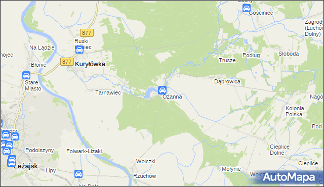 mapa Ożanna, Ożanna na mapie Targeo