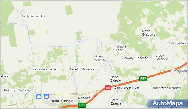 mapa Ożary Wielkie, Ożary Wielkie na mapie Targeo