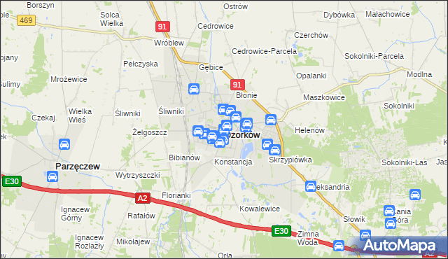 mapa Ozorków, Ozorków na mapie Targeo