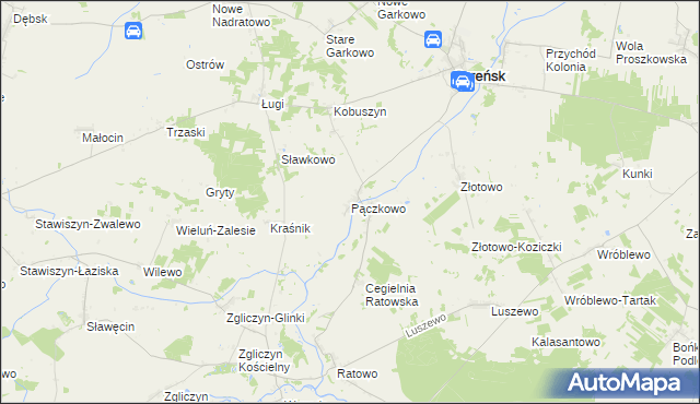 mapa Pączkowo, Pączkowo na mapie Targeo