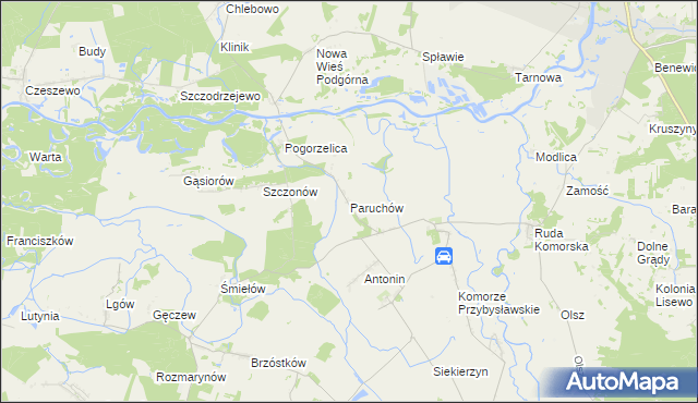 mapa Paruchów, Paruchów na mapie Targeo