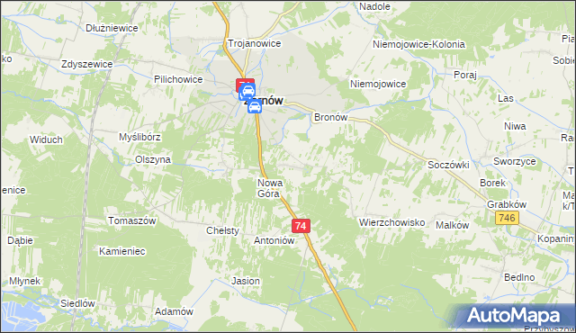 mapa Paszkowice, Paszkowice na mapie Targeo