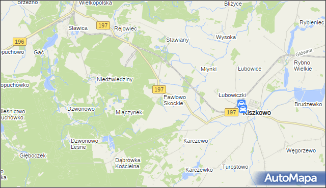 mapa Pawłowo Skockie, Pawłowo Skockie na mapie Targeo