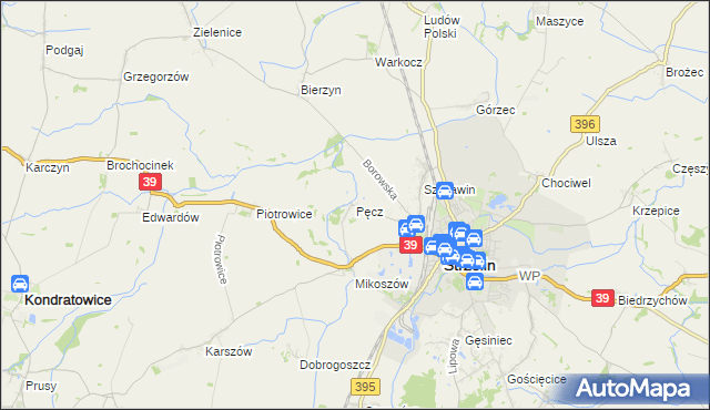 mapa Pęcz, Pęcz na mapie Targeo