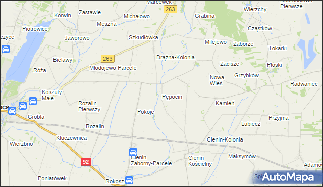 mapa Pępocin, Pępocin na mapie Targeo