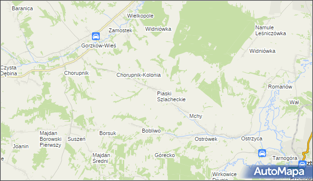 mapa Piaski Szlacheckie, Piaski Szlacheckie na mapie Targeo