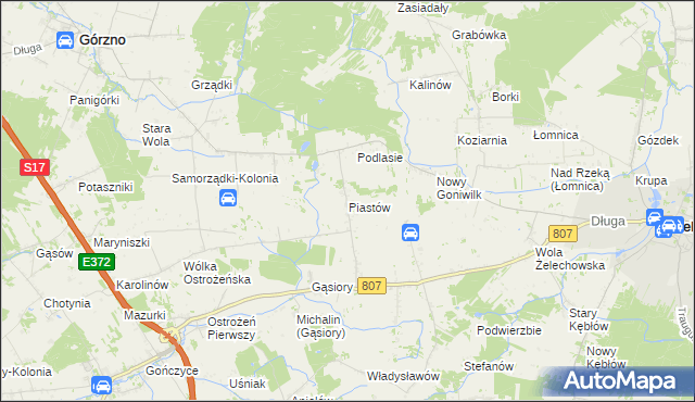 mapa Piastów gmina Żelechów, Piastów gmina Żelechów na mapie Targeo