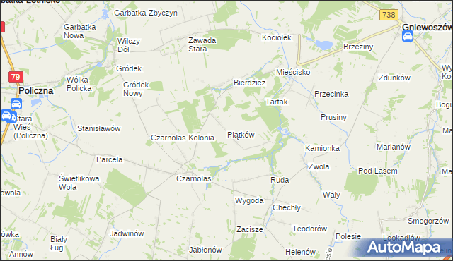 mapa Piątków, Piątków na mapie Targeo