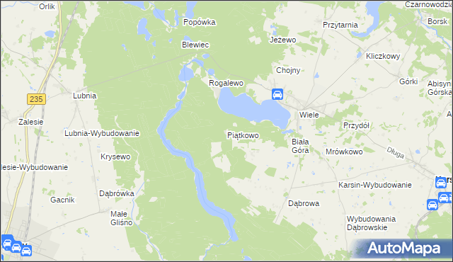 mapa Piątkowo gmina Karsin, Piątkowo gmina Karsin na mapie Targeo