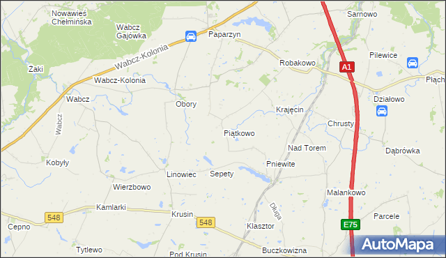 mapa Piątkowo gmina Lisewo, Piątkowo gmina Lisewo na mapie Targeo