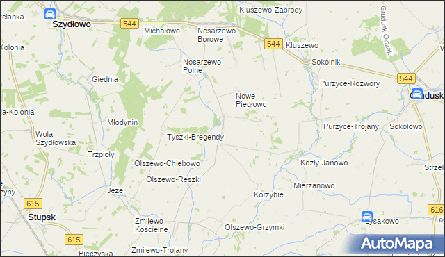 mapa Piegłowo-Wieś, Piegłowo-Wieś na mapie Targeo