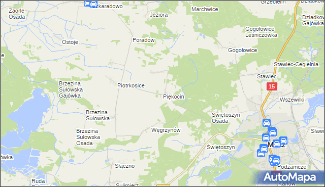 mapa Piękocin, Piękocin na mapie Targeo