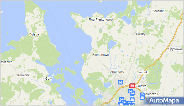 mapa Pierkunowo, Pierkunowo na mapie Targeo