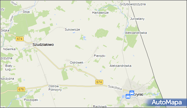 mapa Pierożki, Pierożki na mapie Targeo