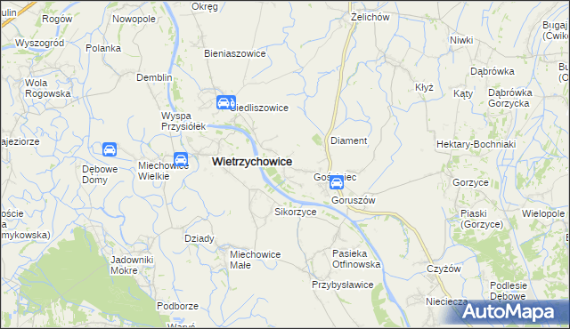 mapa Pierszyce, Pierszyce na mapie Targeo