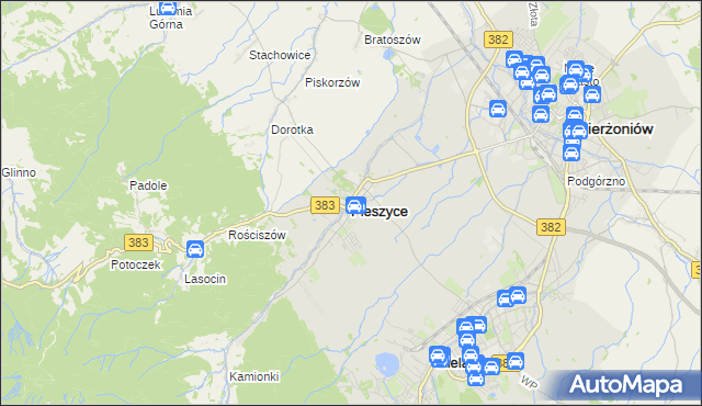 mapa Pieszyce, Pieszyce na mapie Targeo