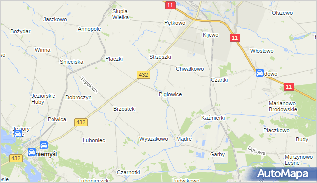 mapa Pigłowice, Pigłowice na mapie Targeo
