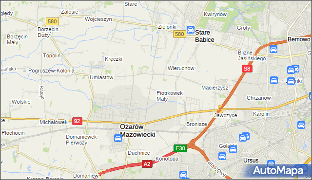 mapa Piotrkówek Mały, Piotrkówek Mały na mapie Targeo