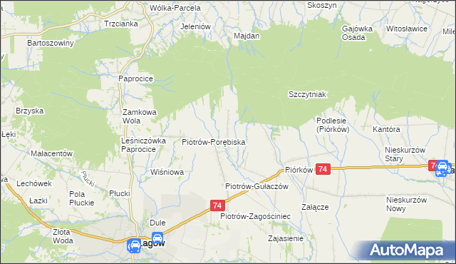 mapa Piotrów-Podłazy, Piotrów-Podłazy na mapie Targeo