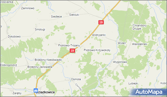 mapa Piotrowo-Krzywokoły, Piotrowo-Krzywokoły na mapie Targeo