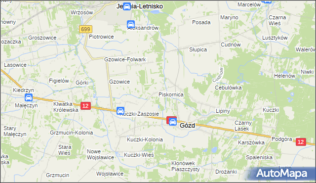 mapa Piskornica, Piskornica na mapie Targeo