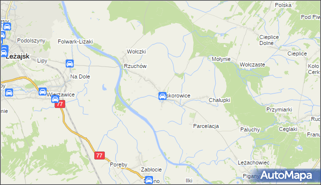 mapa Piskorowice, Piskorowice na mapie Targeo