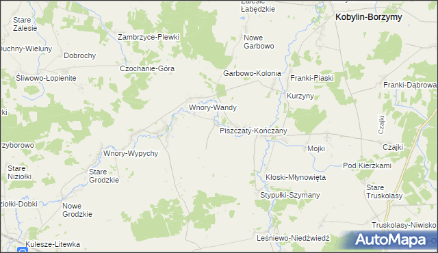 mapa Piszczaty-Kończany, Piszczaty-Kończany na mapie Targeo