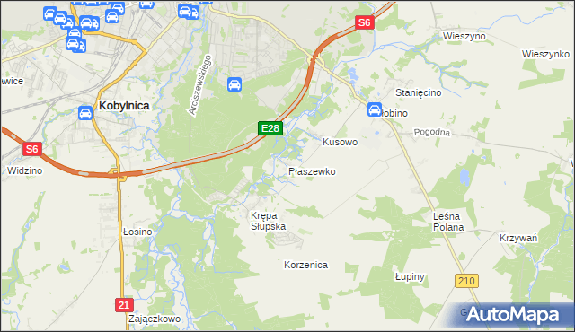 mapa Płaszewko, Płaszewko na mapie Targeo