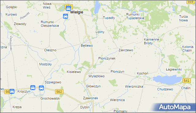 mapa Płonczynek, Płonczynek na mapie Targeo