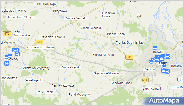 mapa Płonka-Matyski, Płonka-Matyski na mapie Targeo