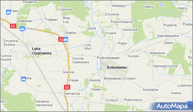 mapa Podbolesławiec, Podbolesławiec na mapie Targeo